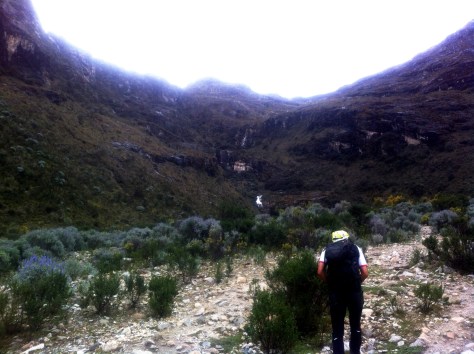 Mi guía Alberto camino de la primera cascada.