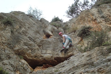 Lourdes subiendo contenta.