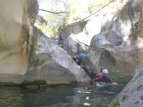 Durante el tramo en alguna de las pozas.