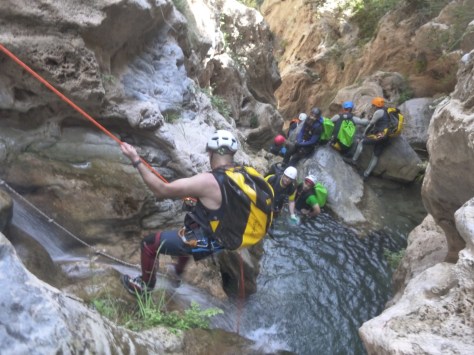 Mas pozas durante el descenso.